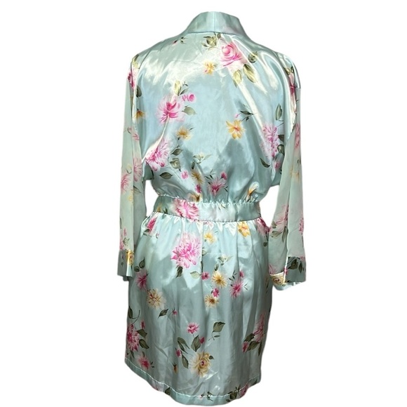 Oscar De La Renta Pink Label Floral Silky Robe - Picture 4 of 6